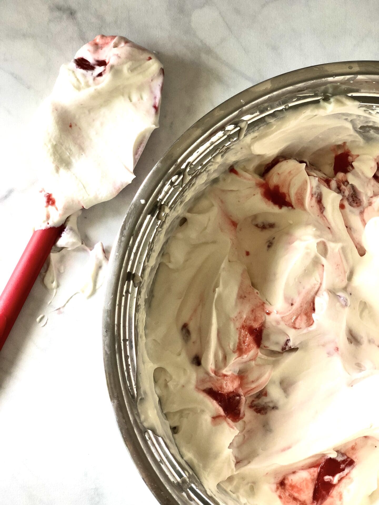 855B5CF9-520F-4806-9552-0D9E2D921ACD Mixing bowl of strawberries and cream