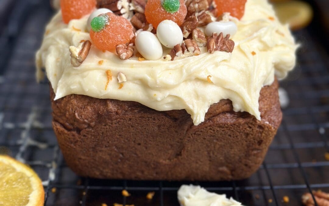 Pumpkin Bread with Orange Cream Cheese Frosting