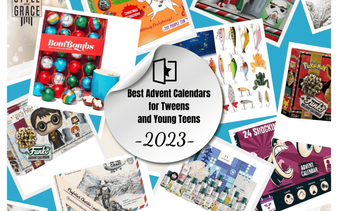 Collage of photos of the best advent calendars for teens and tweens