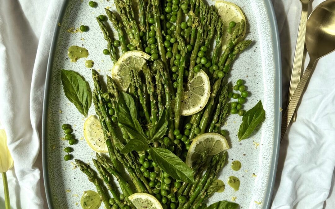 Lemon Basil Asparagus and Peas